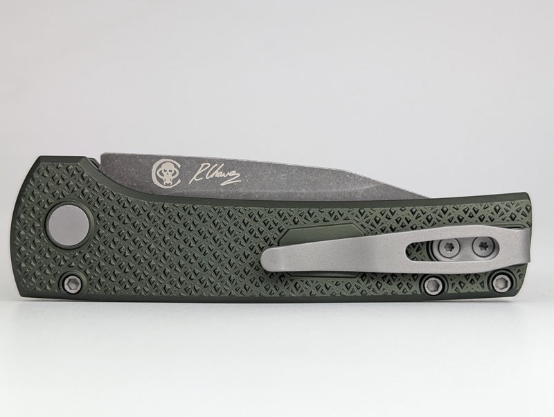 Protech x Ramon Chavez Scapegoat Green Carbide Acid Wash MagnaMax Auto Folding Knife