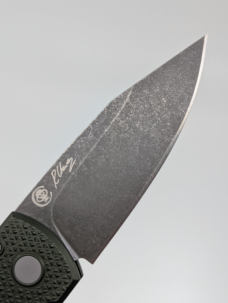 Protech x Ramon Chavez Scapegoat Green Carbide Acid Wash MagnaMax Auto Folding Knife