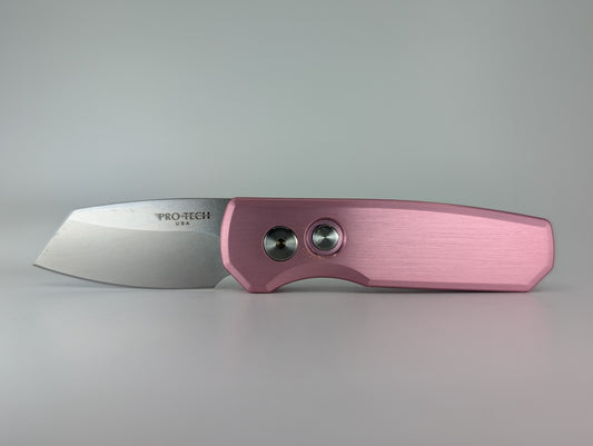 Protech Runt 5 Pink Tanto Stonewash Auto Folding Knife