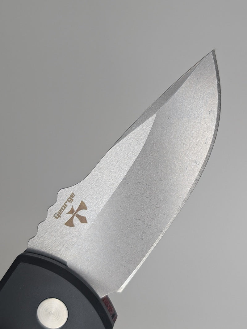 Protech Short Bladed Rockeye Mexican Blanket Micarta Auto Folding Knife