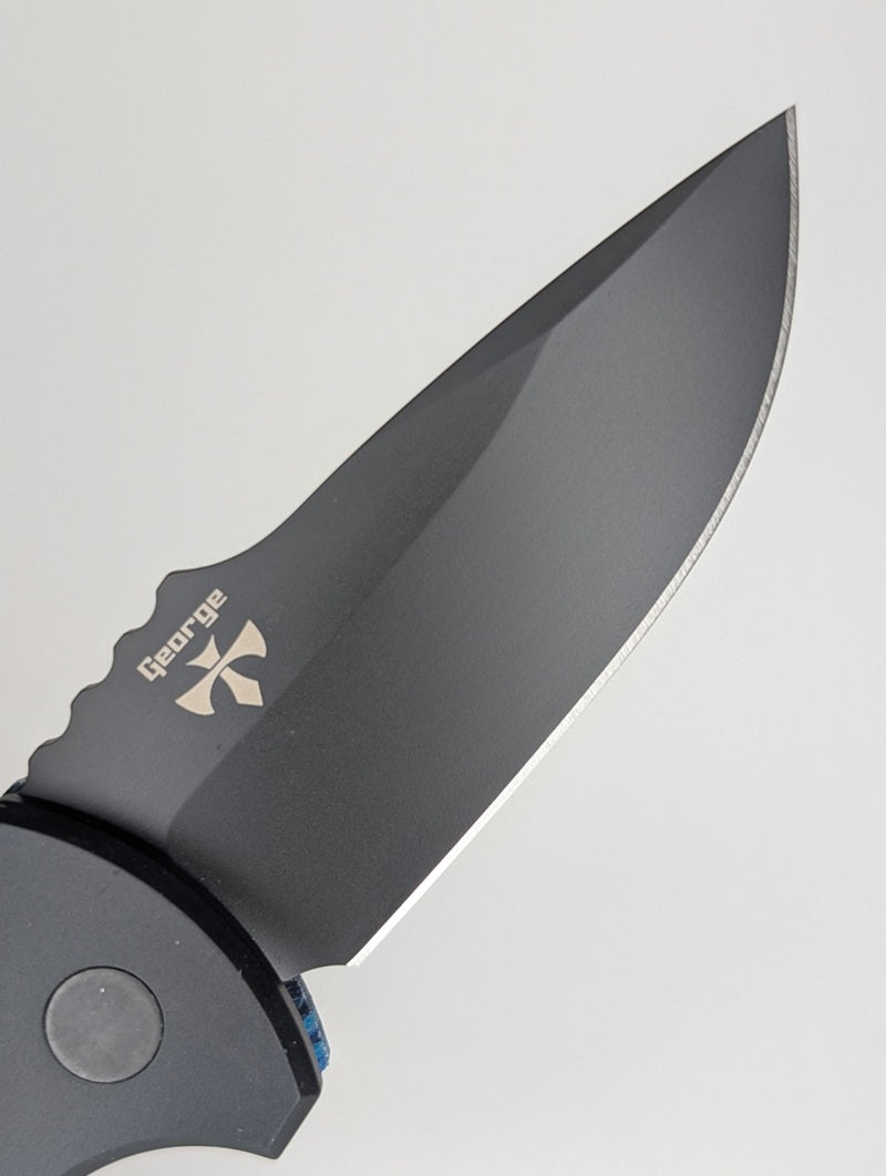 Protech Short Bladed Rockeye Starry Night G-Carta DLC Black Blade Auto Folding Knife