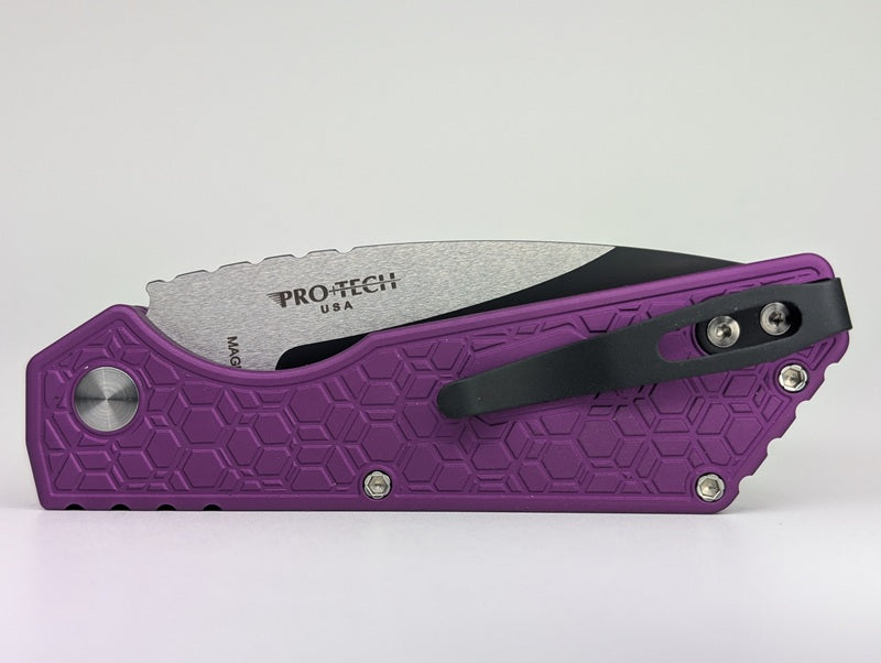 *Consignment* Protech x Strider PT+ Custom Purple Gridlock Magnacut Auto Folding Knife