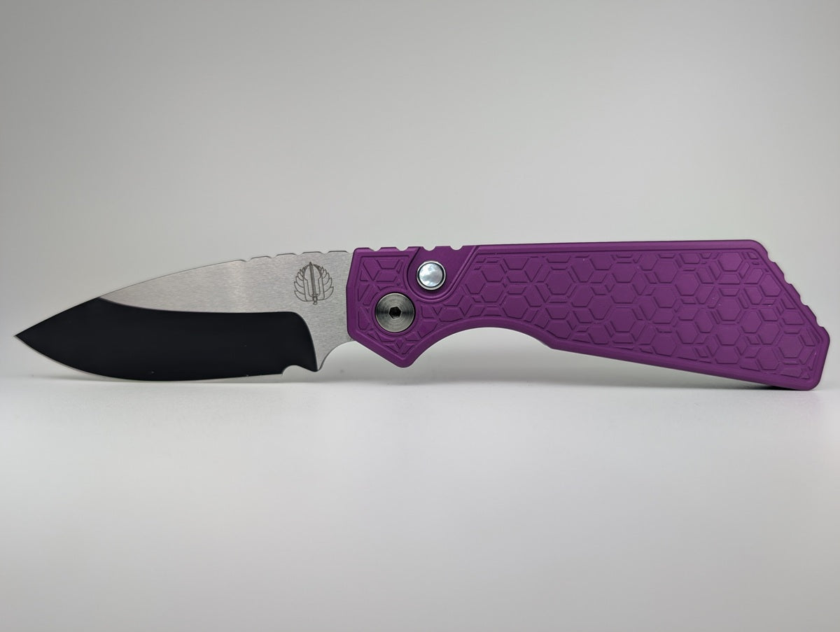 *Consignment* Protech x Strider PT+ Custom Purple Gridlock Magnacut Auto Folding Knife