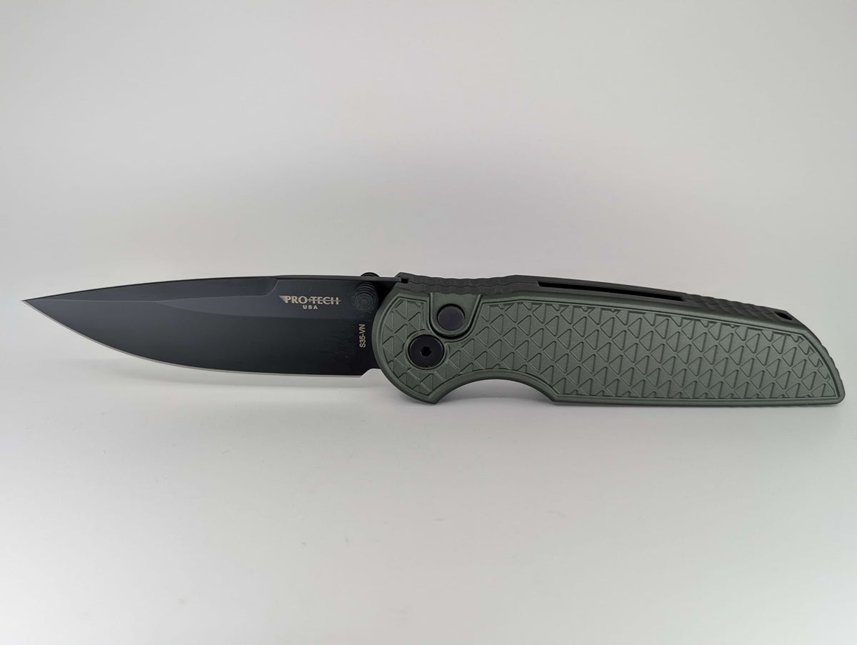 Protech TR-3 Integrity Relic Green Buttonlock Folding Knife