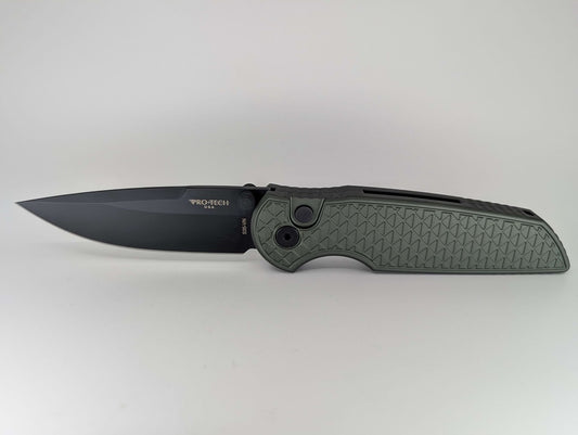 Protech TR-3 Integrity Relic Green Buttonlock Folding Knife