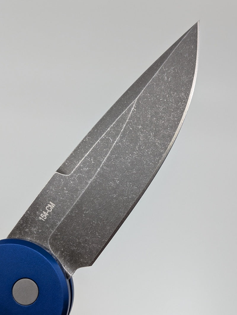 Protech Tactical Response 3 Blue Fish Scale Acid Wash 154-CM Auto Folding Knife