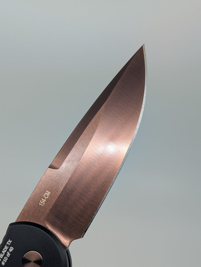Protech Tactical Response 3 Fish Scale Black Copper Rose PVD CPM-154 Auto Folding Knife