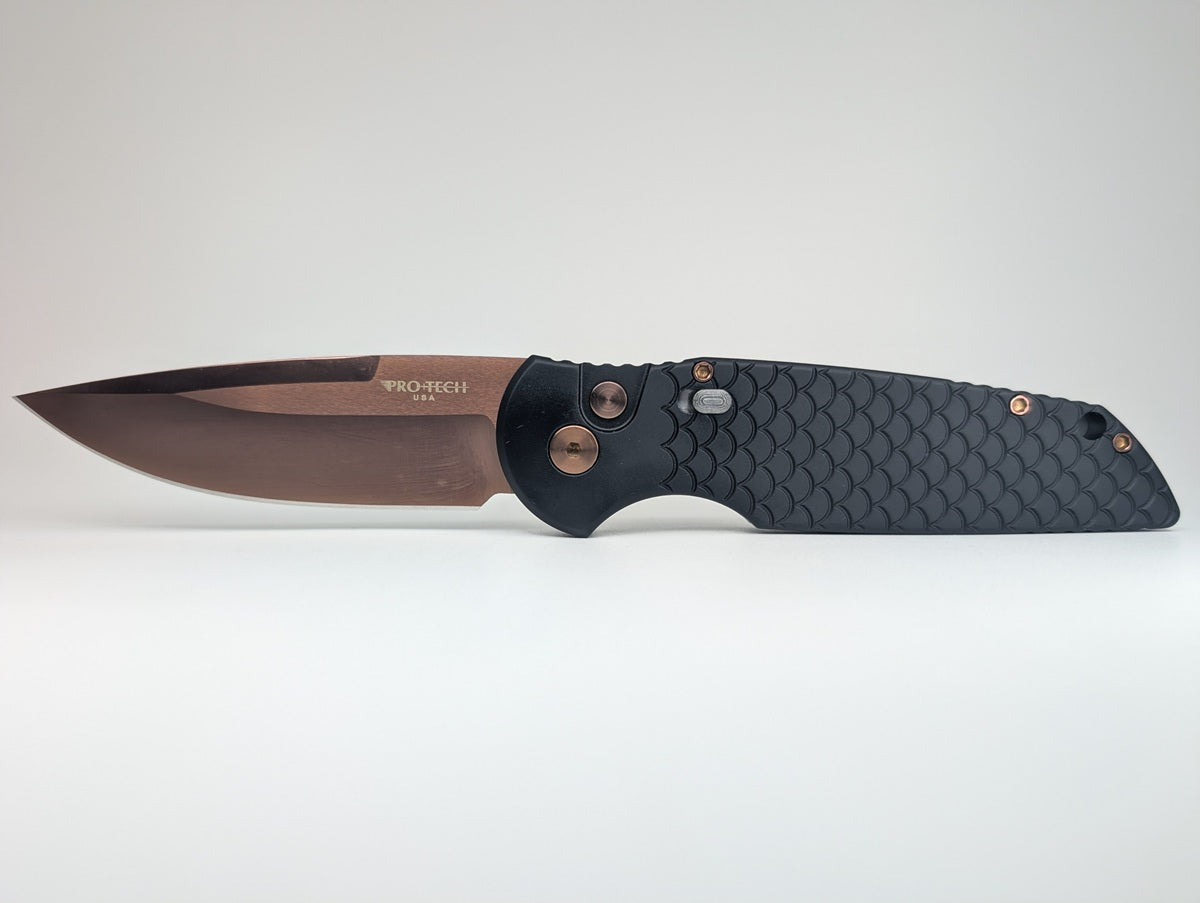 Protech Tactical Response 3 Fish Scale Black Copper Rose PVD CPM-154 Auto Folding Knife