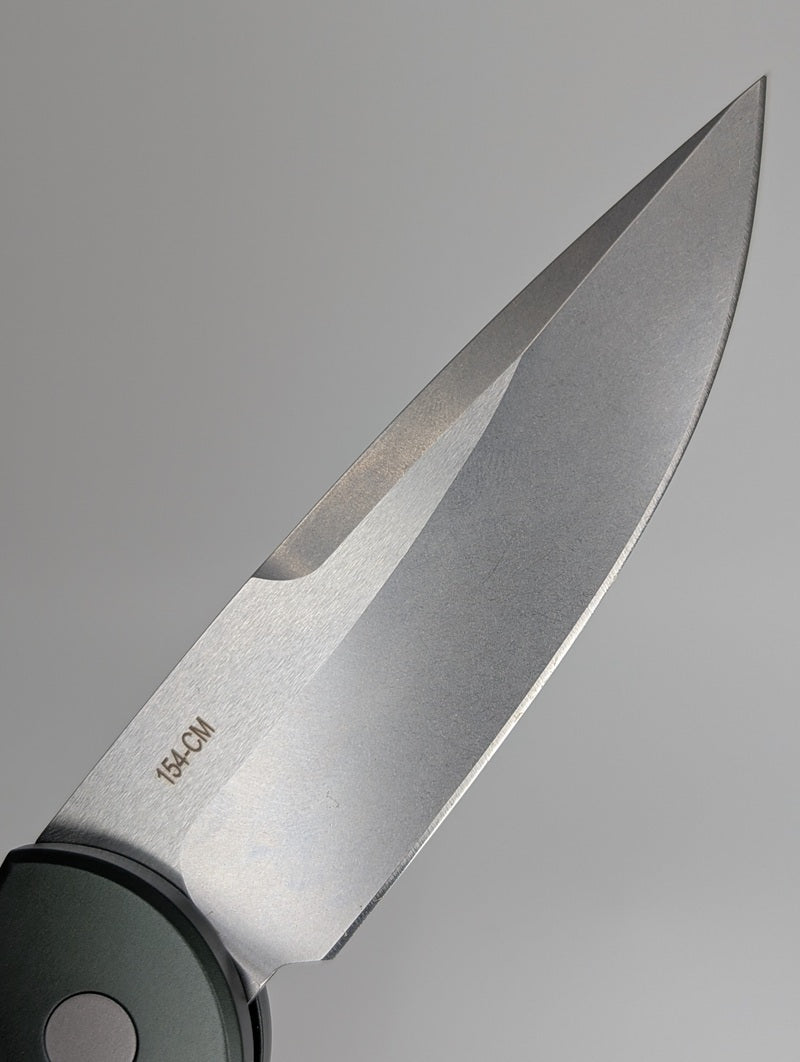 Protech Tactical Response 3 Green Fish Scale Clip Point Stonewash Blade Auto Folding Knife