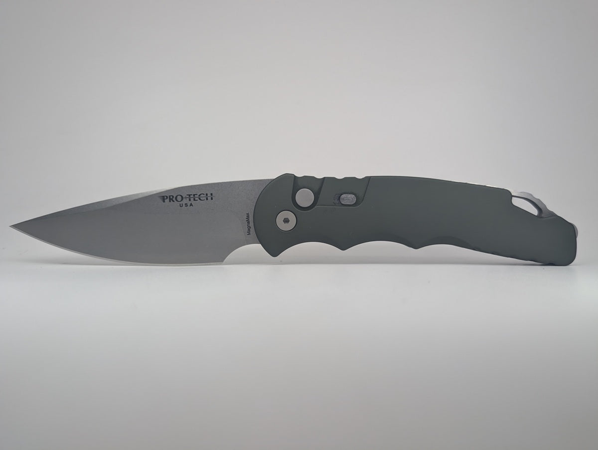 Protech Tactical Response 4 Green Aluminum MagnaMax Stonewash Auto Folding Knife