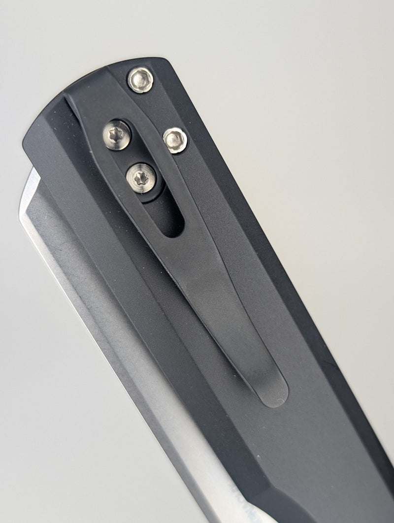 Protech x TuffKnives Slimfoot Black Aluminum Stonewash Magnacut Auto Folding Knife