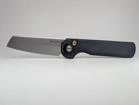 Protech x TuffKnives Slimfoot Black Aluminum Stonewash Magnacut Auto Folding Knife