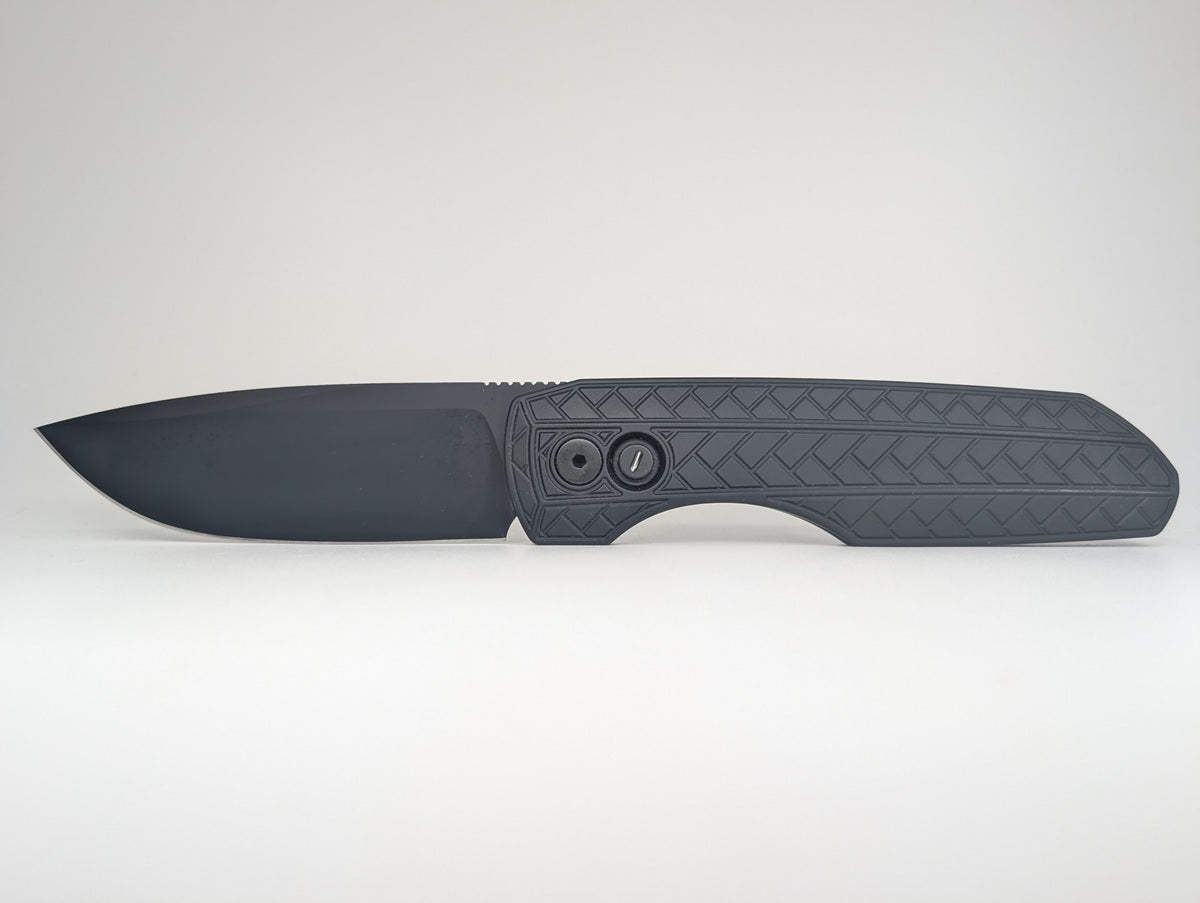 Protech x Vero Design "Synapse 2" Black Herringbone DLC MagnaMax Operator Series Auto Folding Knife