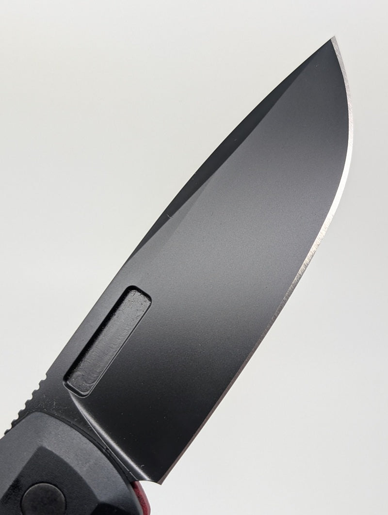 Protech x Vero Synapse Red Linen Micarta Buttonlock Folding Knife Show Exclusive