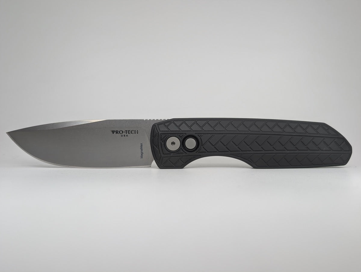 Protech x Vero "Synapse" 2 Black Herringbone Aluminum MagnaMax Auto Folding Knife