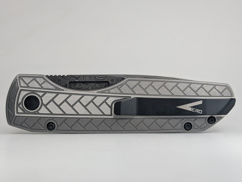 Protech x Vero Synapse 2 Custom Steel Herringbone w/ Raindrop Damascus Auto Folding Knife
