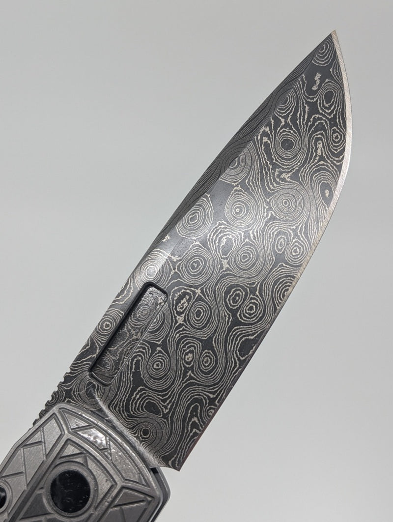 Protech x Vero Synapse 2 Custom Steel Herringbone w/ Raindrop Damascus Auto Folding Knife