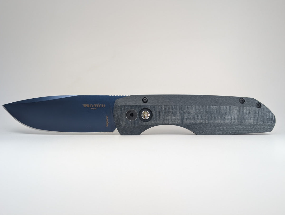 Protech x Vero Micarta Sapphire Blue PVD Magnacut Auto Folding Knife