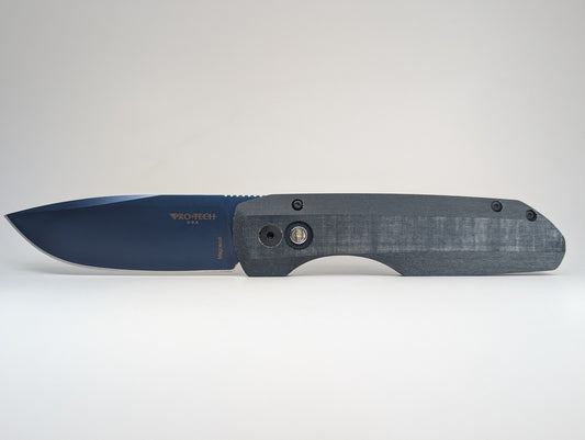 Protech x Vero Micarta Sapphire Blue PVD Magnacut Auto Folding Knife