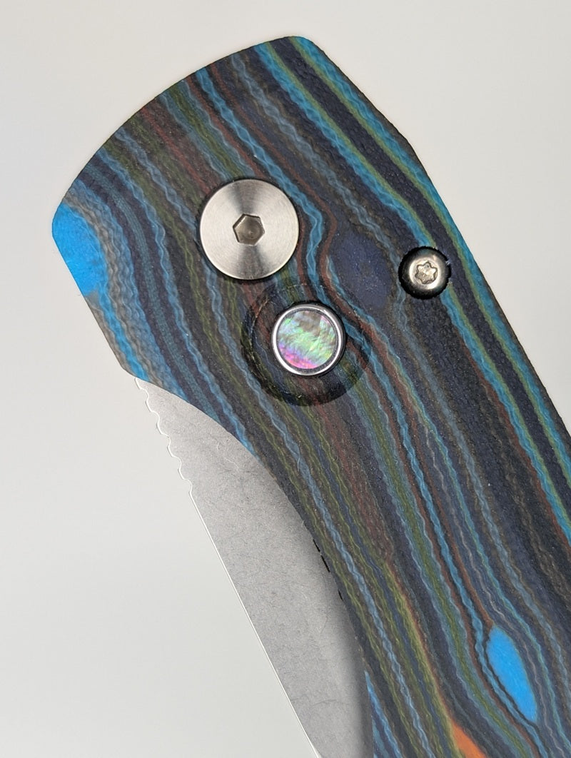 Protech x Vero Synapse Starry Night G-Carta Stonewash Magnacut Auto Folding Knife