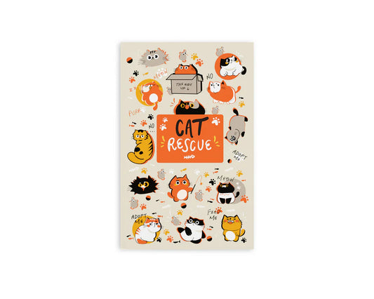 RETRO 51 DENIK CAT RESCUE 5 RESCUE -  CLASSIC NOTEBOOK with DOT GRID PAGES