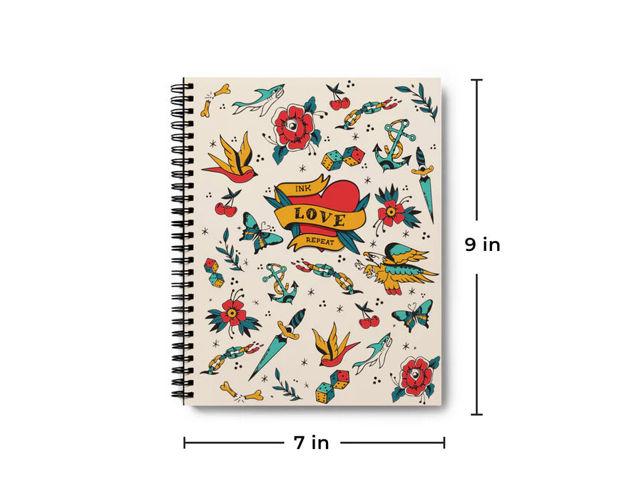 Retro 51 Ink-Love-Repeat Medium Spiral Sketchbook