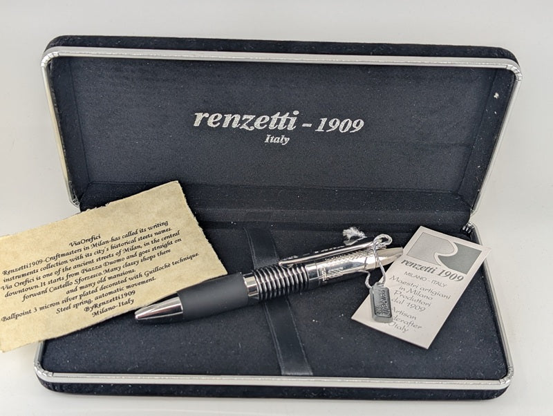 Renzetti 1909 Chrome Spring w/ Rubber Section Ballpoint Pen