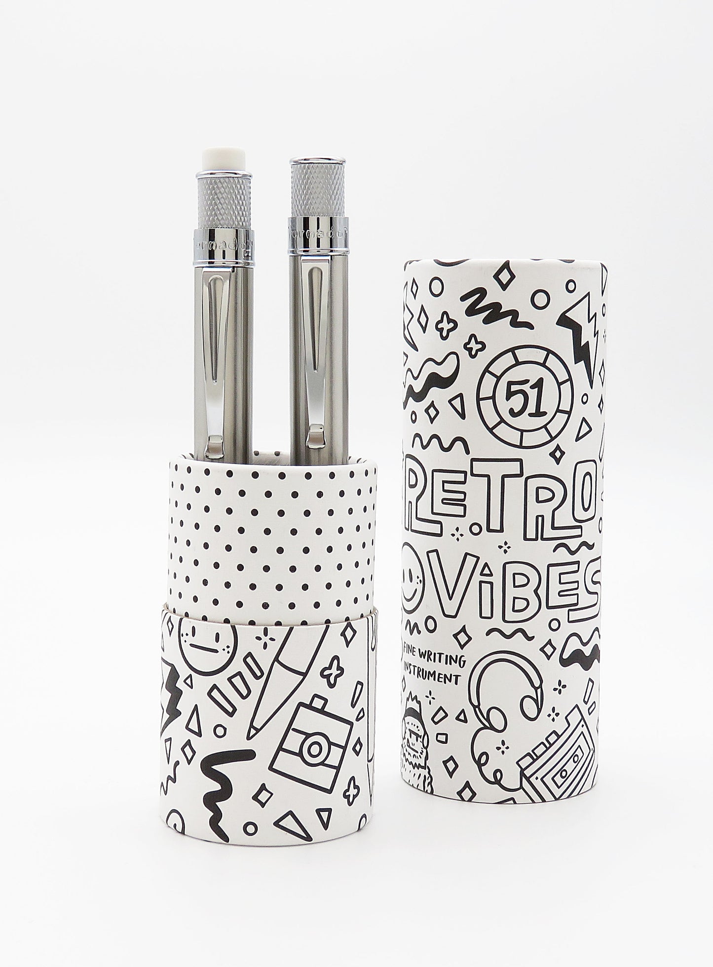 Retro 51 Tornado Stainless Rollerball and Mechanical Pencil Set