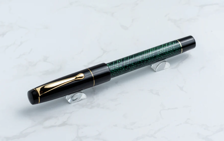 Rhys' Pieces Custom Fountain Pen - "Black Adder" | Handmade Fountain Pen w/ Vintage Cellulose Acetate