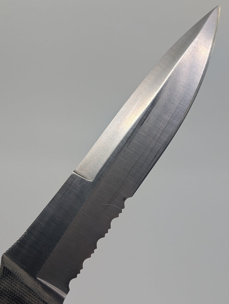 *Consignment* Robert Terzuola “Cuda” 154CM Partial Serrated Fixed Blade Knife