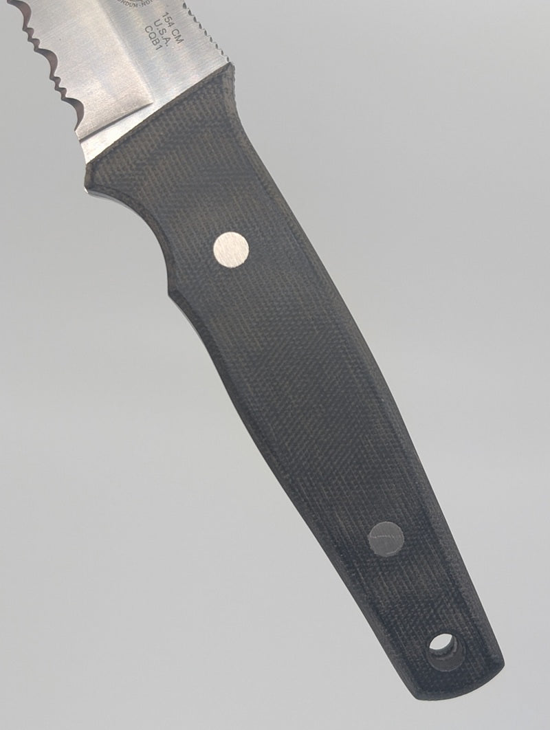 *Consignment* Robert Terzuola “Cuda” 154CM Partial Serrated Fixed Blade Knife