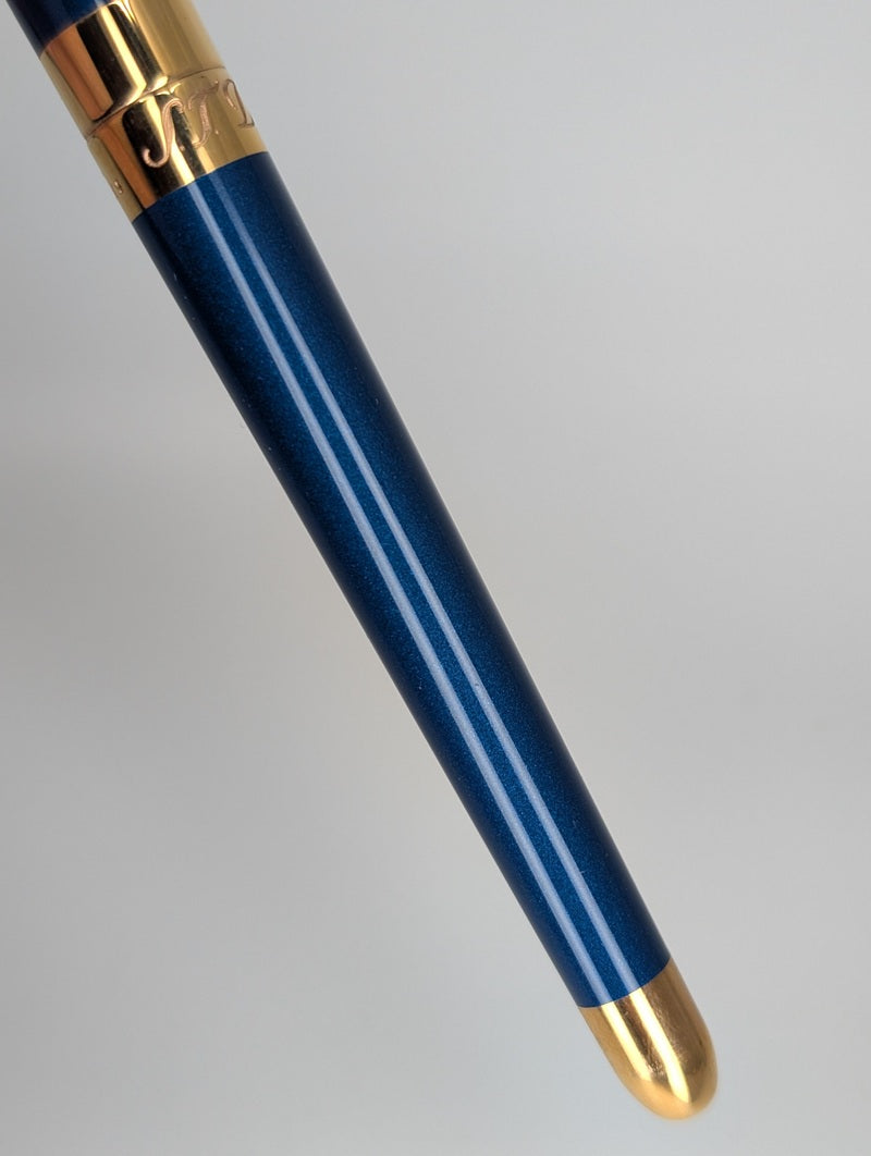 S.T. Dupont Liberte Blue / Gold Fountain Pen 14k Gold Medium Nib