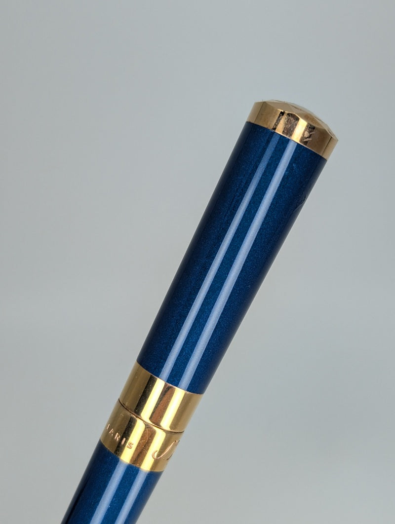 S.T. Dupont Liberte Blue / Gold Fountain Pen 14k Gold Medium Nib