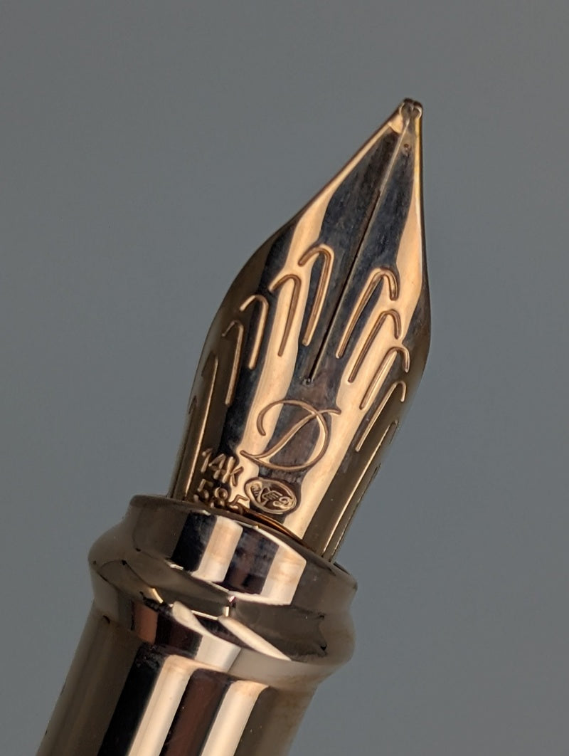 S.T. Dupont Liberte Blue / Gold Fountain Pen 14k Gold Medium Nib