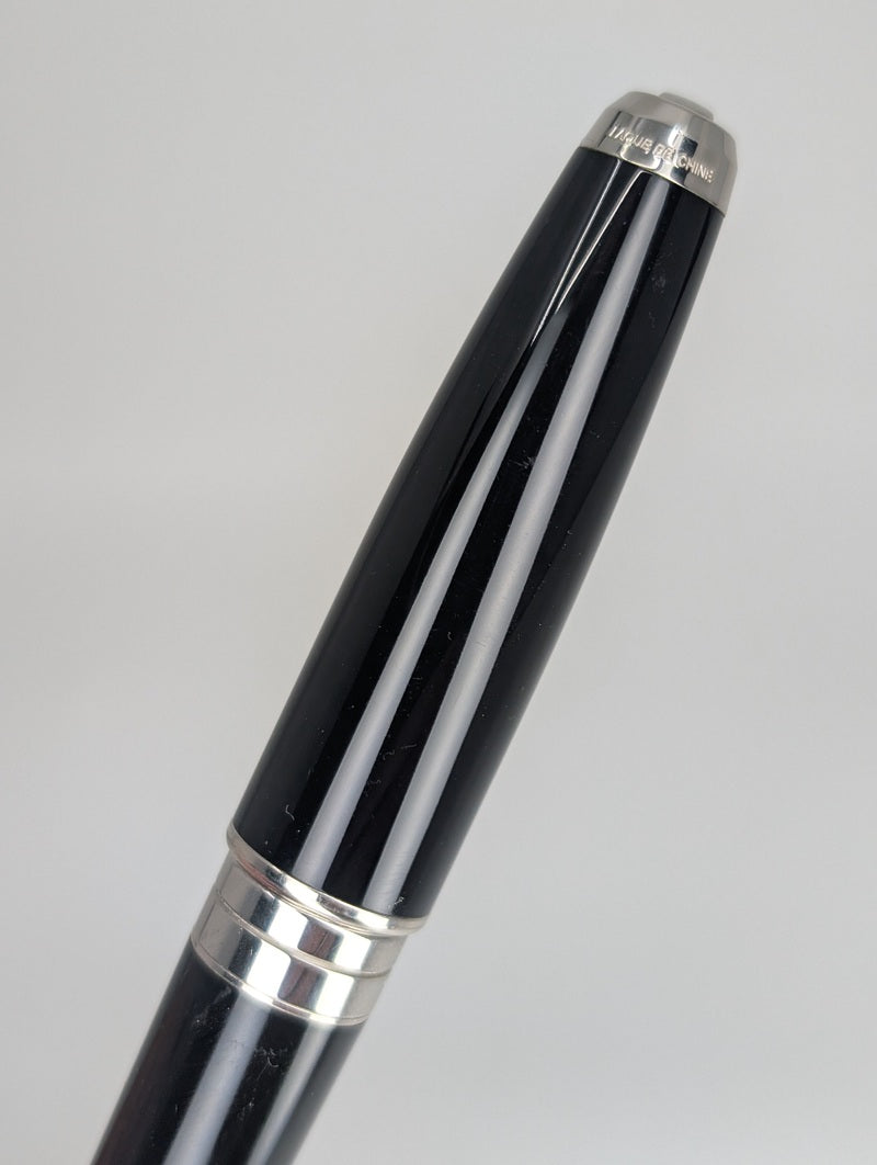 S.T. Dupont Olympio Laque De China Black & Palladium Fountain Pen 18k Gold Fine Nib