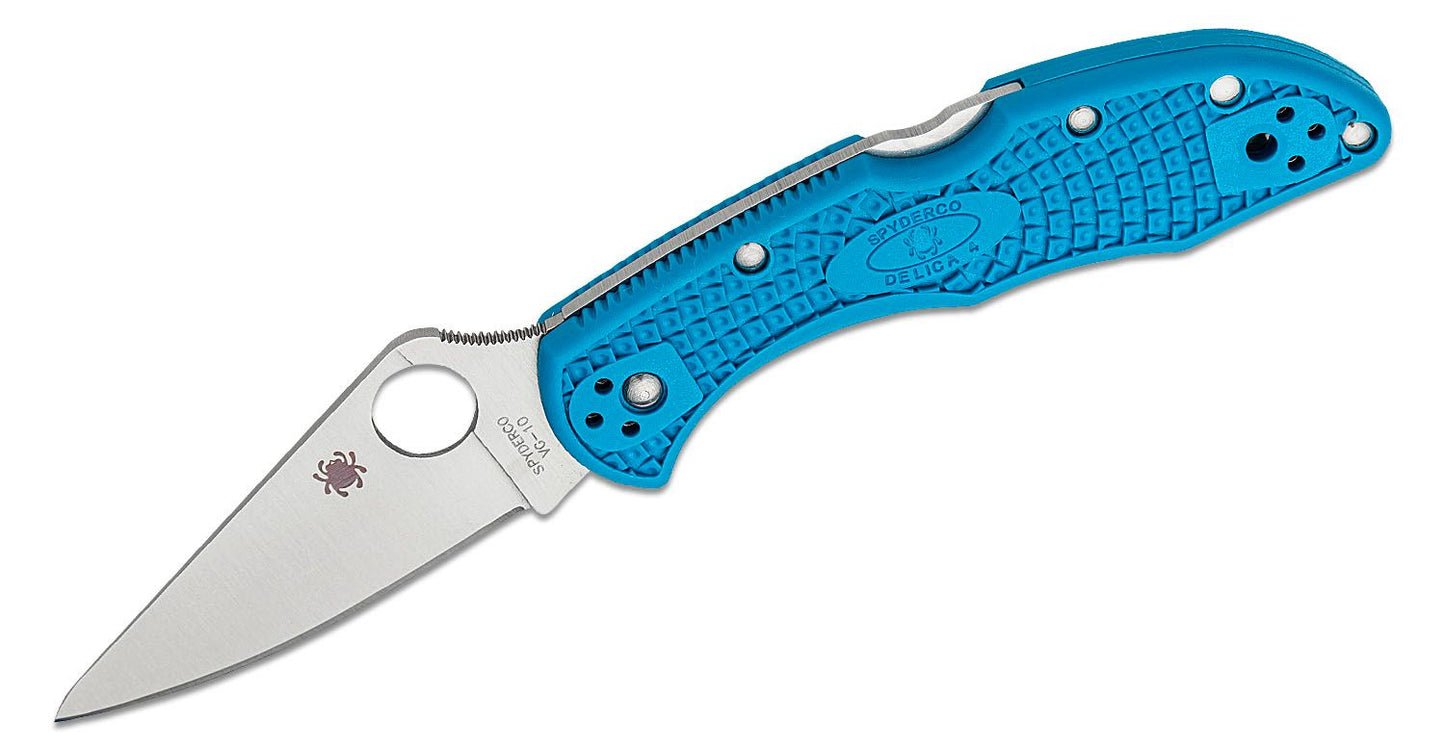 Spyderco Delica 4 Lightweight Flat Ground Backlock Folding Knife
