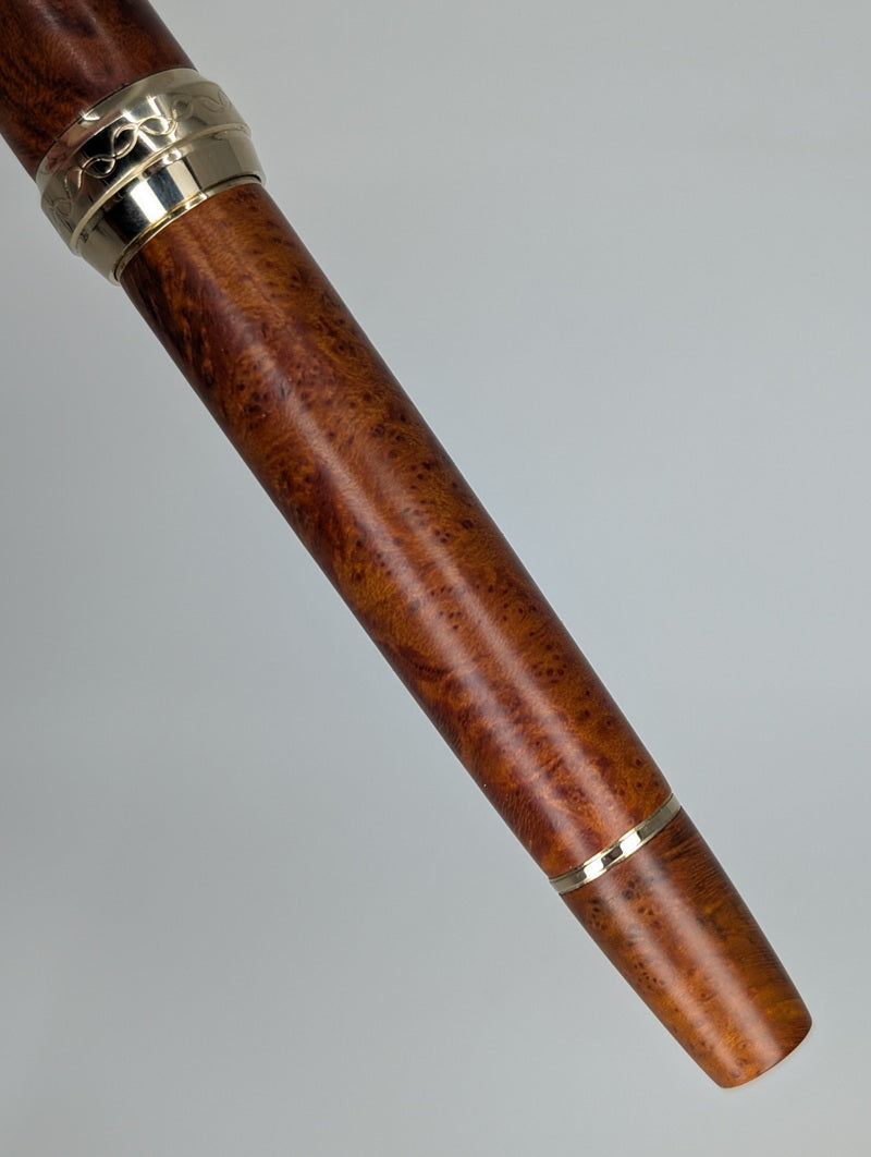 *Consignment* Sailor 90th Anniversary Mannenhitsu Doraku Light Briar Fountain Pen 21k Gold Naginata Medium Nib