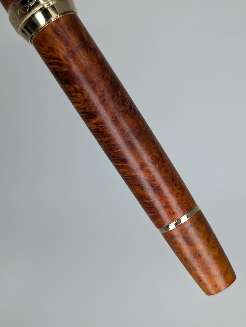 *Consignment* Sailor 90th Anniversary Mannenhitsu Doraku Light Briar Fountain Pen 21k Gold Naginata Medium Nib