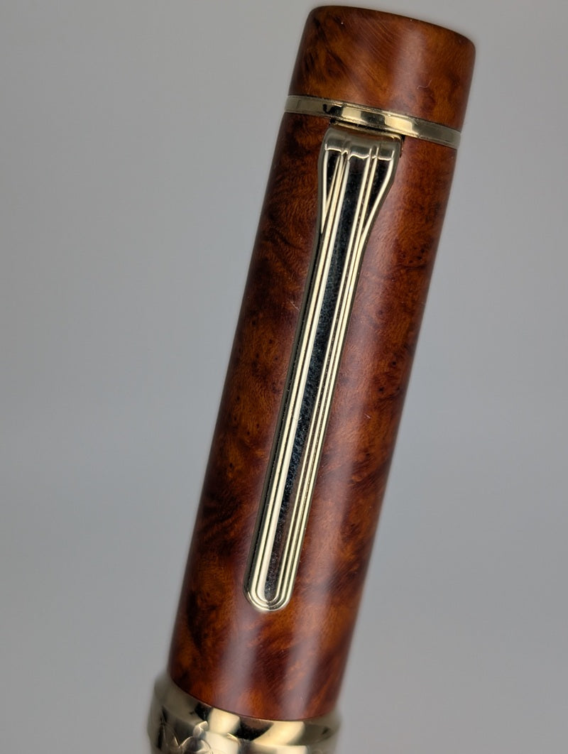 *Consignment* Sailor 90th Anniversary Mannenhitsu Doraku Light Briar Fountain Pen 21k Gold Naginata Medium Nib