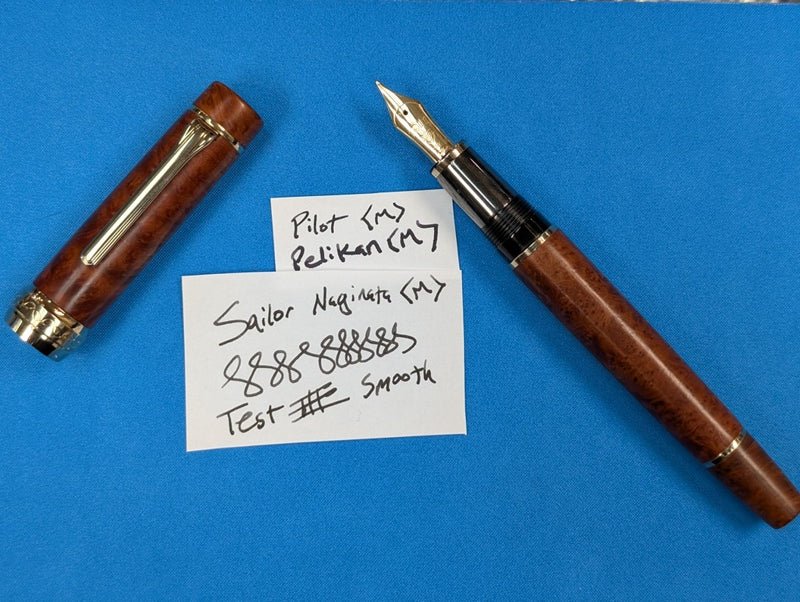 *Consignment* Sailor 90th Anniversary Mannenhitsu Doraku Light Briar Fountain Pen 21k Gold Naginata Medium Nib