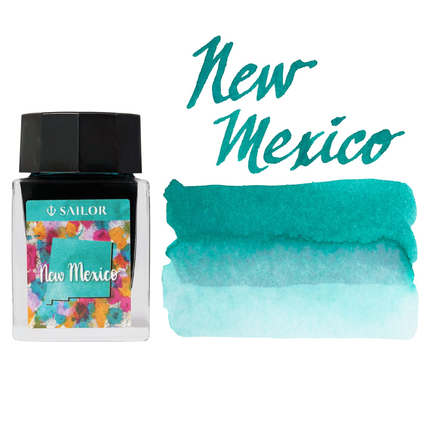 Sailor ink bottle labeled 'New Mexico' with a color swatch on a white background