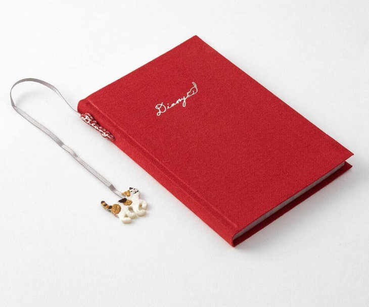 Midori 1 Year Diary/Journal with Embroidered Bookmark