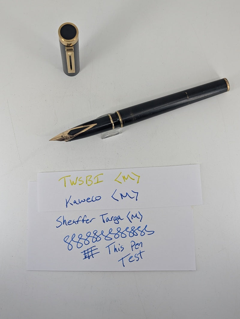*Consignment* Sheaffer Targa Black / Gold Fountain Pen 14k Gold Medium Nib