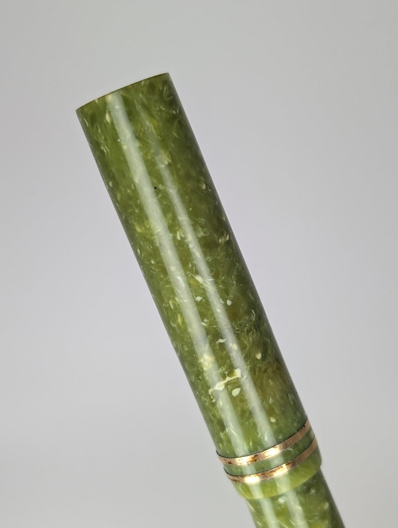*Consignment* Sheaffer 1920's Flat Top Jade Fountain Pen Steel Fine Nib