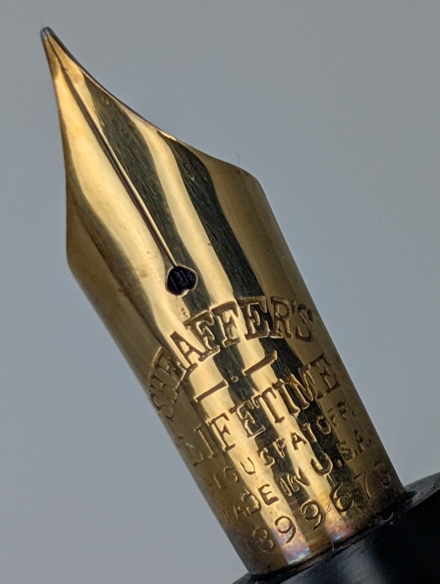 *Consignment* Sheaffer 1920's Flat Top Jade Fountain Pen Steel Fine Nib