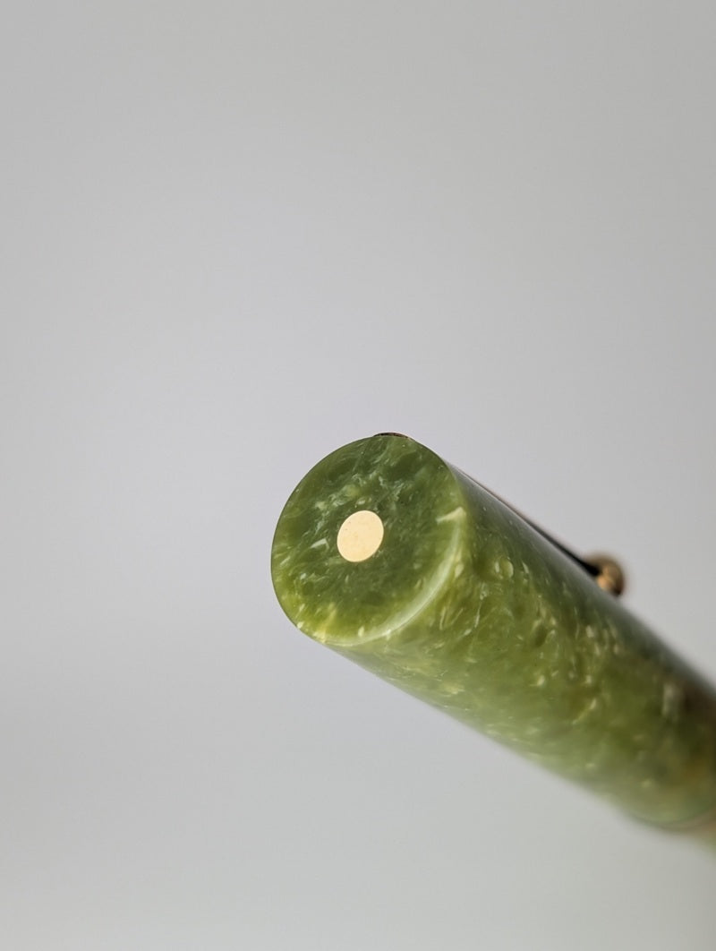 *Consignment* Sheaffer 1920's Flat Top Jade Fountain Pen Steel Fine Nib