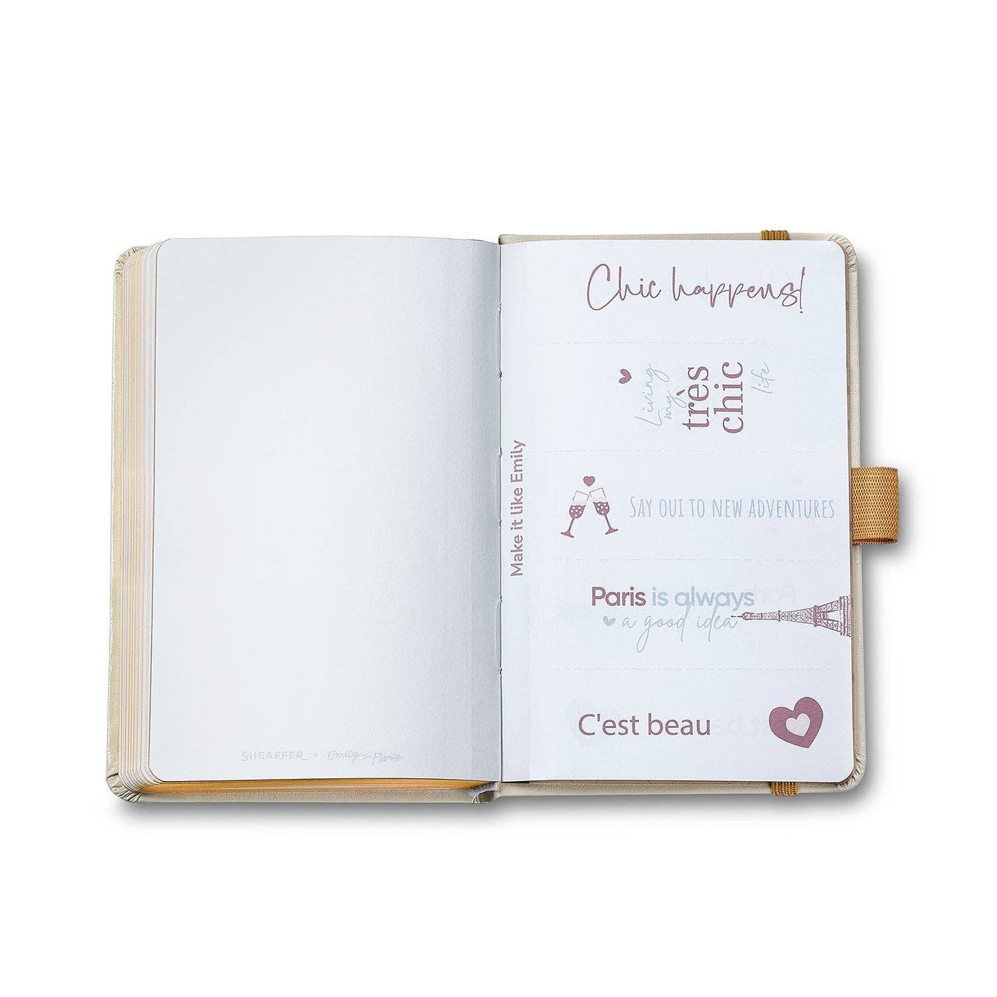 Sheaffer Gift Set ft. 100 Emily in Paris 9377 Champagne Gold Ballpoint Pen with Champagne Gold Trims and Hardbound Small Notebook