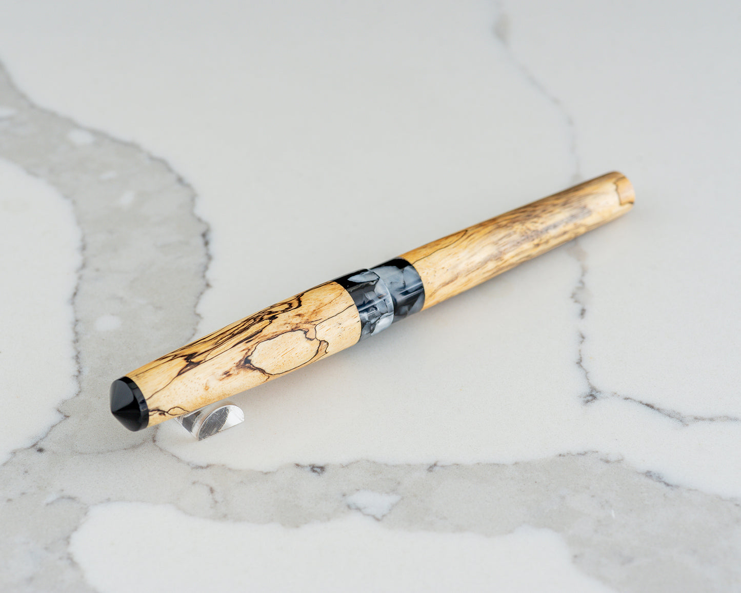 Rhys' Pieces Custom Fountain Pen - "Topo Line" Spalted Tamarind & Acrylic