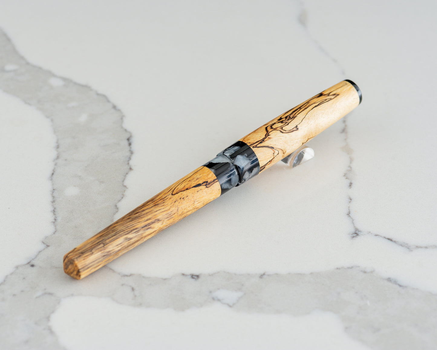 Rhys' Pieces Custom Fountain Pen - "Topo Line" Spalted Tamarind & Acrylic