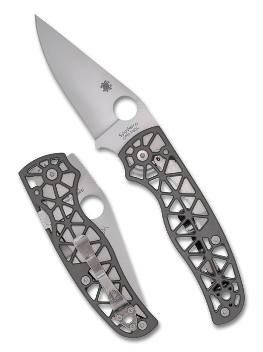Spyderco Edgerati Aluminum Grey Compression Lock Folding Knife